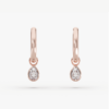 Pear Prism Charm Hoops Rose Gold