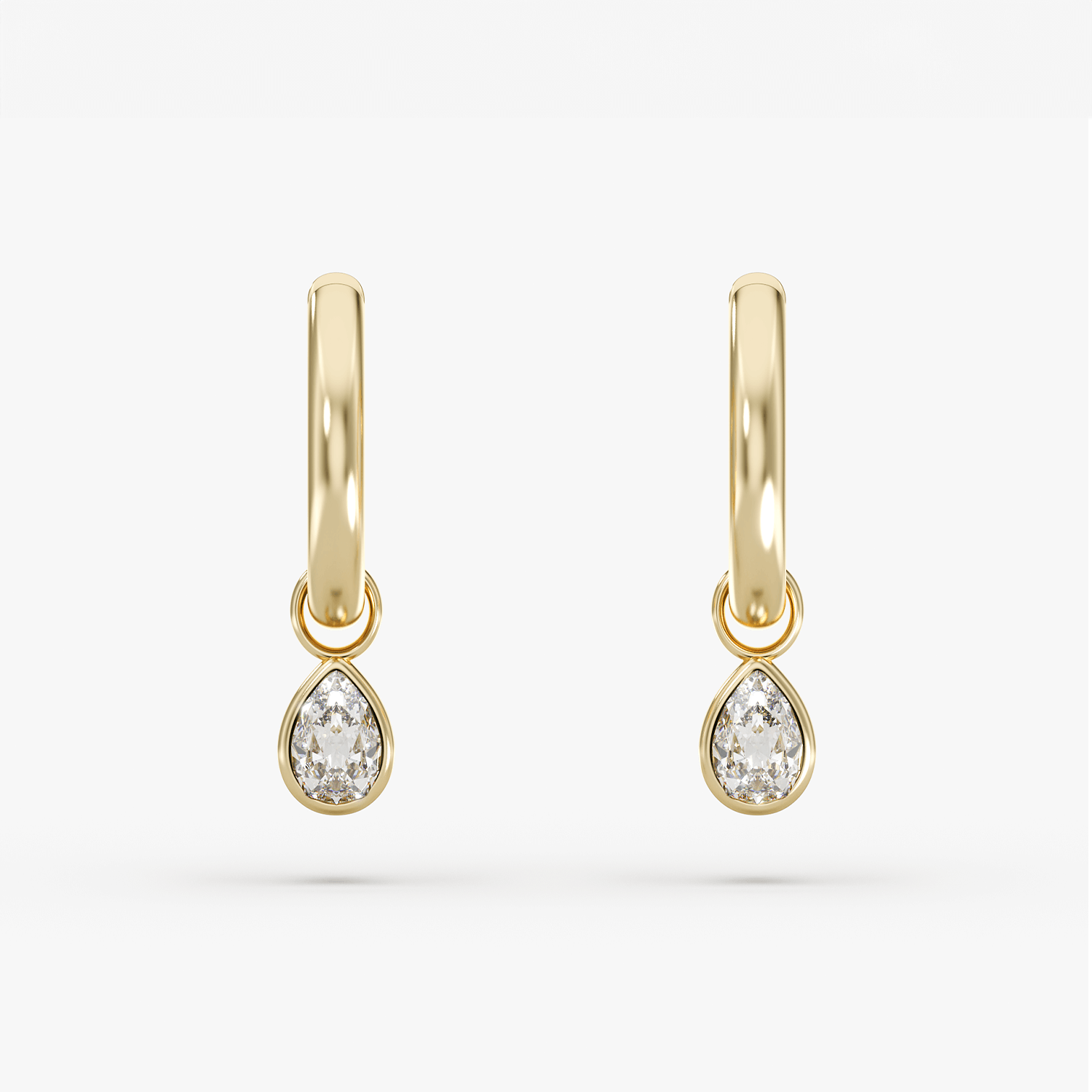 Pear Prism Charm Hoops