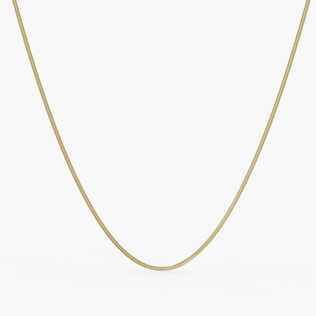 1 The Herringbone Necklace Yellow Gold Giano Jewellers